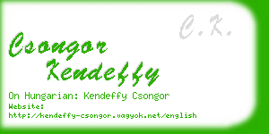 csongor kendeffy business card